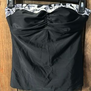 Athleta black strapless swim tank